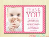 1st Birthday Thank You Card Messages First Birthday Matching Thank You Card 4×6 the Big One Diy