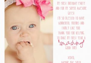 1st Birthday Thank You Card Messages First Birthday Thank You Card 12 00 Via Etsy Wish I