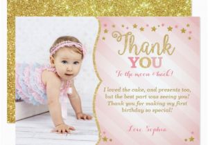 1st Birthday Thank You Card Messages Twinkle Twinkle Little Star Thank You Card Zazzle Com