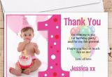 1st Birthday Thank You Photo Cards 10 Personalised Girls 1st First Birthday Thank You Photo