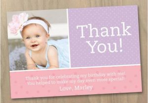 1st Birthday Thank You Photo Cards Items Similar to Thank You Photo Card Baby Girl First