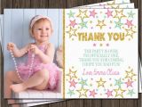 1st Birthday Thank You Photo Cards Twinkle Twinkle Little Star Thank You Card First