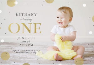 1st Year Baby Birthday Invitation Cards 1st Confetti Free Birthday Invitation Template