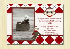 2 Year Old Boy Birthday Invitations Items Similar to sock Monkey Birthday Invitation First