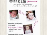 2 Year Old Boy Birthday Invitations One Year In A Flash Birthday Invitation Boy Girl Twins