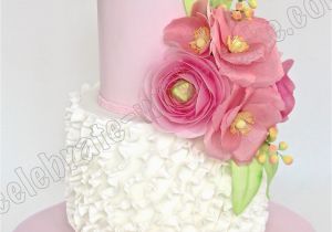 21 Birthday Flowers Celebrate with Cake Flowers and Ruffles 21st Birthday