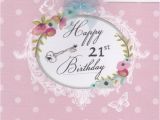 21 Birthday Flowers Flowers and Key 21st Birthday Card Karenza Paperie