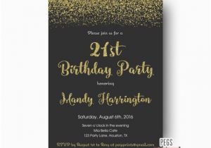 21 Birthday Invites 21st Birthday Invitations Gold Glitter Birthday Invitation