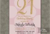 21 Birthday Invites 21st Birthday Invitations Pink Gold Twenty First Birthday