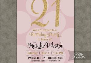 21 Birthday Invites 21st Birthday Invitations Pink Gold Twenty First Birthday
