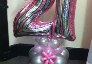 21st Birthday Balloon Decorations Age 21 Balloon On An Air Filled Base Great Centerpiece