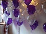 21st Birthday Balloon Decorations Purple and Silver Balloons From A Personalised Champagne