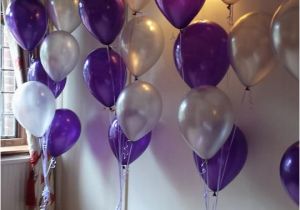 21st Birthday Balloon Decorations Purple and Silver Balloons From A Personalised Champagne