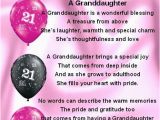 21st Birthday Card Messages for Granddaughter Fridge Magnet Personalised Granddaughter Poem 21st