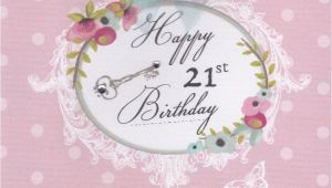 21st Birthday Cards for Her Flowers and Key 21st Birthday Card Karenza Paperie