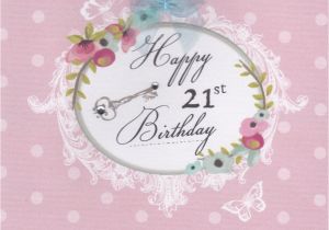 21st Birthday Cards for Her Flowers and Key 21st Birthday Card Karenza Paperie