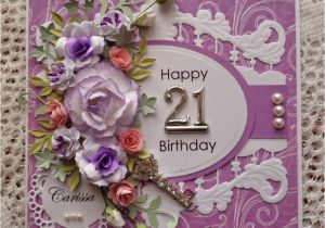 21st Birthday Cards for Her Handcrafted by Helen 21st Birthday Card