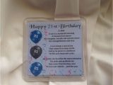 21st Birthday Cards for son Personalised Coaster son Poem 21st Birthday Free