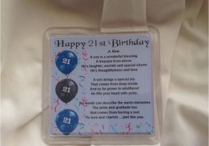21st Birthday Cards for son Personalised Coaster son Poem 21st Birthday Free