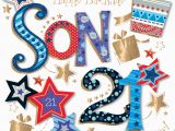 21st Birthday Cards for son son 21st Birthday Handmade Embellished Greeting Card