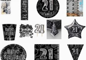21st Birthday Decorations Black and Silver Black and Silver Glitz 21st Birthday Party Decorations