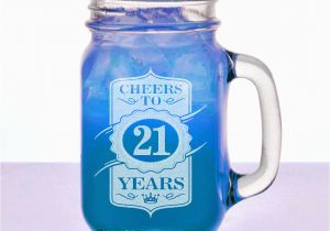 21st Birthday Gifts for Him Ideas 21st Birthday Gift for Her Him 16 Oz Mason Jar Cheers to 21