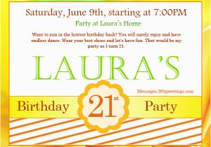 21st Birthday Invitation Wording Samples 21st Birthday Invitations 365greetings Com