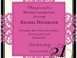21st Birthday Invitation Wording Samples Decorative Square Border Pink 21st Birthday Invitations
