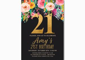 21st Birthday Invitations for Girls 21st Birthday Invitation Floral 21st Birthday Invite 21st