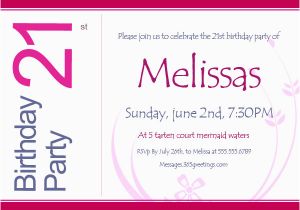 21st Birthday Invitations for Girls 21st Birthday Invitations 365greetings Com