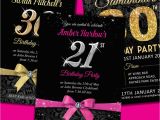 21st Birthday Invitations for Girls Personalised Birthday Invitations Party Invites 18th