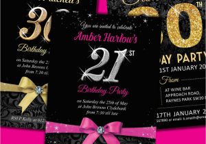 21st Birthday Invitations for Girls Personalised Birthday Invitations Party Invites 18th