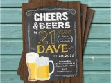 21st Birthday Invitations for Guys 21st Birthday Invitation for Guys Cheers to 21 Year