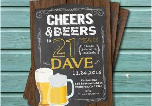 21st Birthday Invitations for Guys 21st Birthday Invitation for Guys Cheers to 21 Year