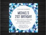 21st Birthday Invitations Male Blue Birthday Invitation Teen 21st 30th 40th 50th