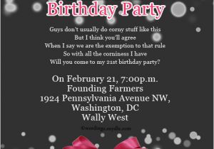 21st Birthday Invites Wording 21st Birthday Party Invitation Wording Wordings and Messages