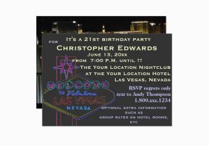 21st Birthday Vegas Invitations 21st Birthday In Las Vegas for Male 13 Cm X 18 Cm