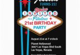 21st Birthday Vegas Invitations Las Vegas 21st Birthday Party Invitation Zazzle