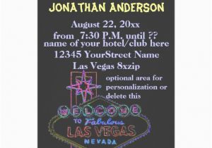 21st Birthday Vegas Invitations Las Vegas Strip Sign 21st Birthday 5×7 Paper Invitation