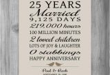 25th Birthday Gifts for Husband 25 Year Anniversary Gift 25th Anniversary Art Print