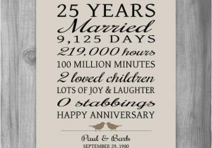 25th Birthday Gifts for Husband 25 Year Anniversary Gift 25th Anniversary Art Print