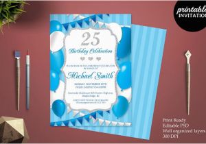 25th Birthday Invitation Templates 25th Birthday Invitation Template Invitation Templates