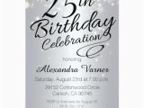 25th Birthday Invitation Templates 25th Birthday Invitations Silver Sparkly Invites