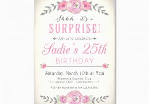 25th Birthday Invitation Templates 25th Surprise Birthday Party Invitations Bagvania Free