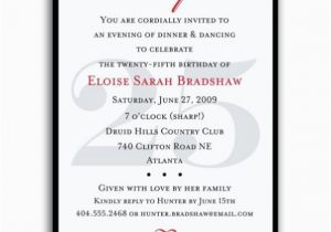 25th Birthday Invite Classic 25th Birthday Red Surprise Invitations Paperstyle