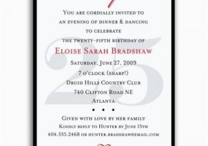 25th Birthday Invite Classic 25th Birthday Red Surprise Invitations Paperstyle