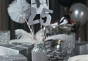 25th Birthday Party Decorations 25th Anniversary Party Mason Jar Centerpiece Idea