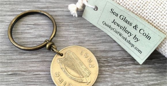 26th Birthday Gifts for Him 1992 or 1994 Irish Coin Keyring Ireland Keychain 24th or