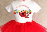 2nd Birthday Dresses Elmo Red Rainbow Balloons 2nd Second Birthday Shirt Tutu