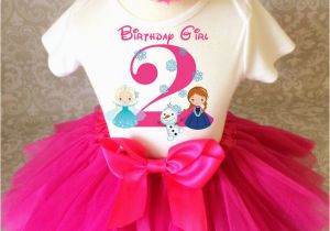 2nd Birthday Dresses Frozen Pink Anna Elsa Olaf Second 2nd Birthday Shirt Tutu